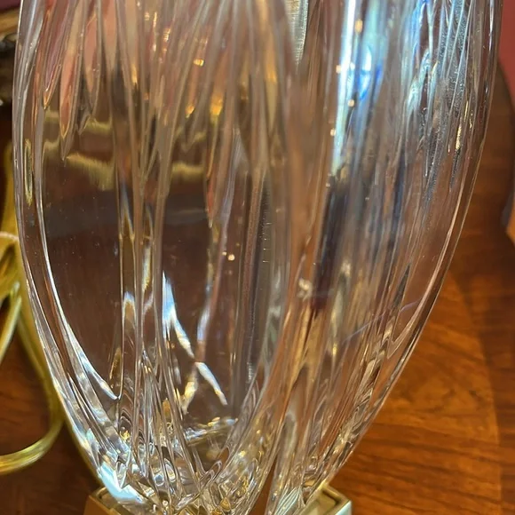 Waterford Crystal Finn Versailles Brass Table Lamp Authentic Waterford Shade - Picture 11 of 16